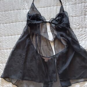 Victoria's Secret Black Sheer Chemise